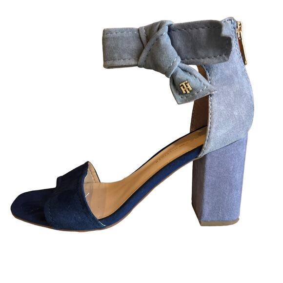 Tommy Hilfiger blue suede ankle strap detail formal heels 6.5 - Picture 1 of 9